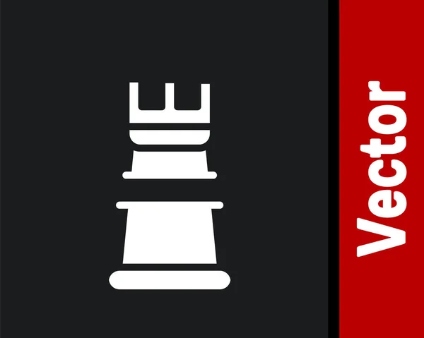 White Business Strategie Symbol Isoliert Auf Schwarzem Hintergrund Schachsymbol Spiel — Stockvektor