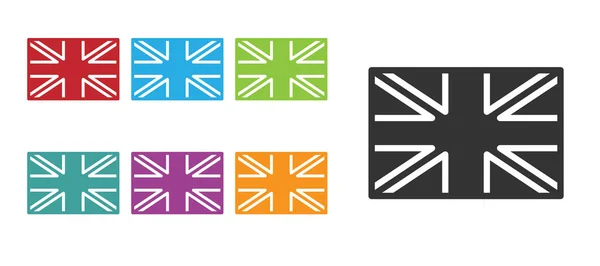 Черный Флаг Великобритании Икона Выделена Белом Фоне Знак Британского Флага — стоковый вектор