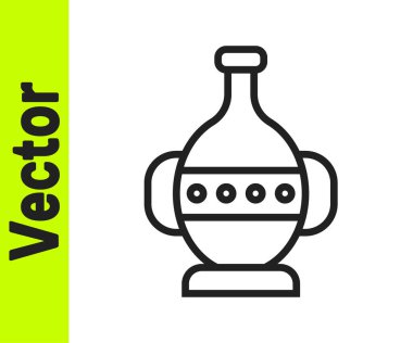 Siyah çizgi Kadim amfora simgesi beyaz arkaplanda izole edildi. Vektör.