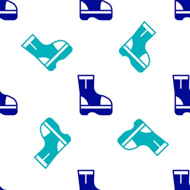 Mavi Ateş Botları simgesi beyaz arka planda izole edilmiş kusursuz desen. Vektör.