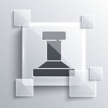 Gri arkaplanda gri pul simgesi izole edildi. Kare cam paneller. Vektör.