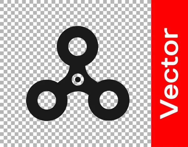 Schwarzes Fidget Spinner Symbol Isoliert Auf Transparentem Hintergrund Stress Abbauendes — Stockvektor