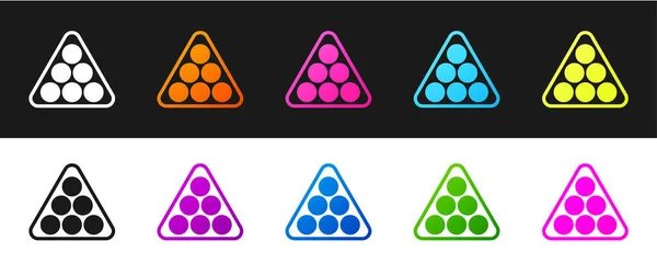 Placez Les Boules Billard Dans Une Icône Triangle Rack Isolée — Image vectorielle