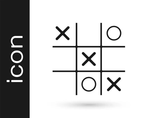 Black Tic Tac Toe Gry Ikona Izolowane Białym Tle Wektor — Wektor stockowy