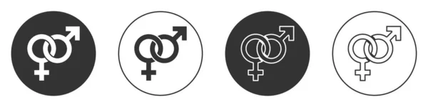 Schwarzes Gender Symbol Auf Weißem Hintergrund Symbole Von Männern Und — Stockvektor