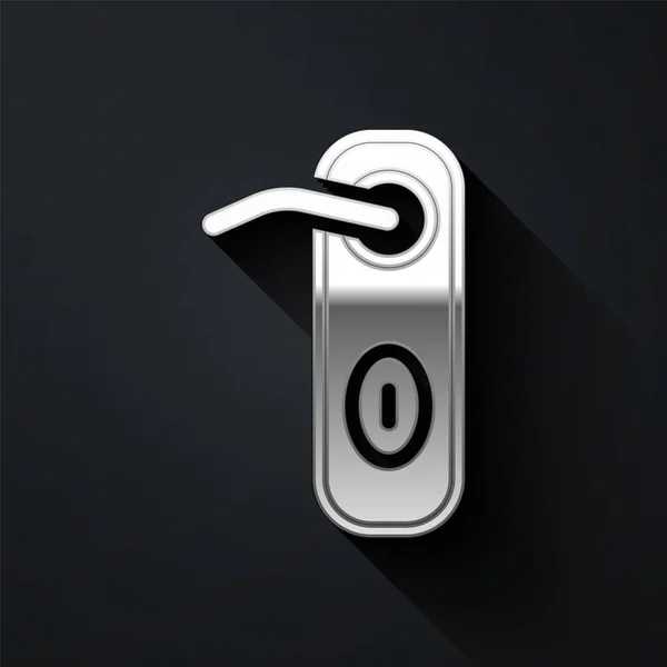 Silver Door Handle Icon Isolated Black Background Door Lock Sign — Stock Vector