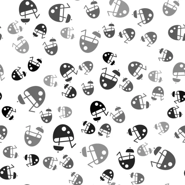 Чорний Кокосовий Сік Екзотичний Свіжий Коктейль Значок Парасольки Ізольовані Безшовний — стоковий вектор