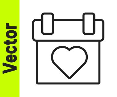 Siyah çizgi takvim simgesi beyaz arkaplanda izole edildi. Olay hatırlatma sembolü. Vektör.