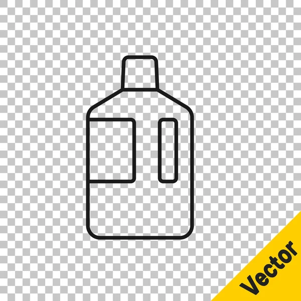 Black Line Botol Besar Dengan Ikon Air Bersih Diisolasi Pada - Stok Vektor