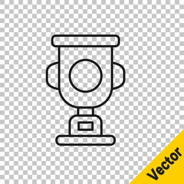 Black Line Award Cup Symbol Isoliert Auf Transparentem Hintergrund Siegertrophäe — Stockvektor