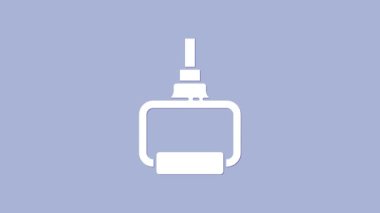 Mor arkaplanda beyaz TPX döngü eğitim ekipmanları ikonu izole edildi. Spor malzemeleri. 4K Video hareketli grafik canlandırması