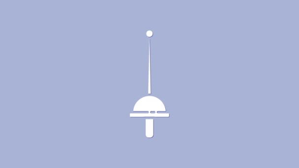 Biała ikona szermierki izolowana na fioletowym tle. Urządzenia sportowe. 4K Animacja graficzna ruchu wideo — Wideo stockowe