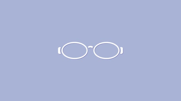 Białe okulary do pływania ikona izolowane na fioletowym tle. Znak gogli. Nurkowanie pod wodą. 4K Animacja graficzna ruchu wideo — Wideo stockowe