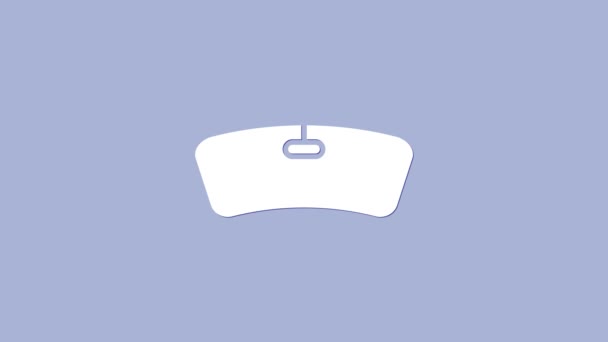 Значок Белое лобовое стекло изолирован на фиолетовом фоне. Видеографическая анимация 4K — стоковое видео