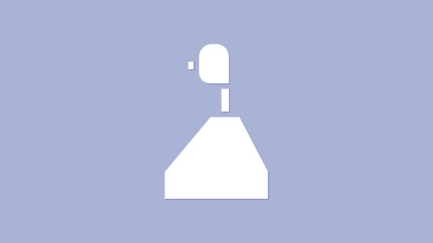Icono de cambio de marcha blanca aislado sobre fondo púrpura. Icono de transmisión. Animación gráfica de vídeo 4K — Vídeos de Stock