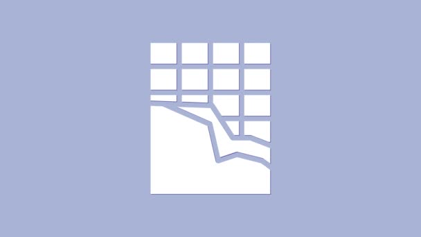 Icono de barra de chocolate blanco aislado sobre fondo púrpura. Animación gráfica de vídeo 4K — Vídeo de stock