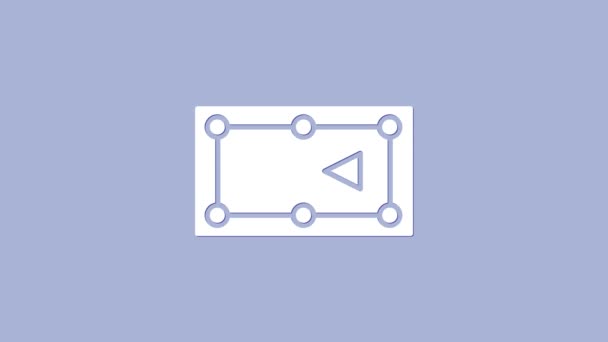 Icono de mesa de billar blanco aislado sobre fondo púrpura. Mesa de billar. Animación gráfica de vídeo 4K — Vídeos de Stock