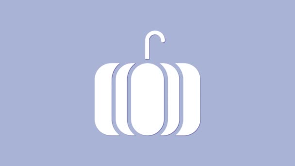 Fehér tök ikon elszigetelt lila háttér. Boldog Halloween partit! 4K Videó mozgás grafikus animáció — Stock videók