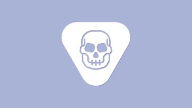 Beyaz Gitar Seçme simgesi mor arkaplanda izole edildi. Müzik aleti. 4K Video hareketli grafik canlandırması