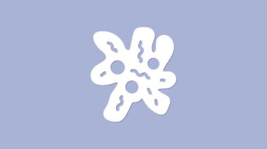 Beyaz Hücre simgesi mor arkaplanda izole edilmiş. 4K Video hareketli grafik canlandırması