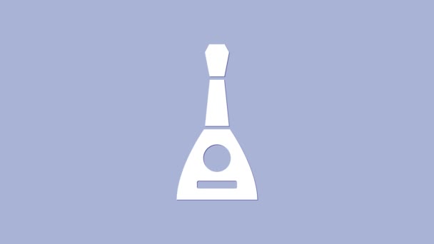 Bílý hudební nástroj balalajka ikona izolované na fialovém pozadí. Grafická animace pohybu videa 4K — Stock video