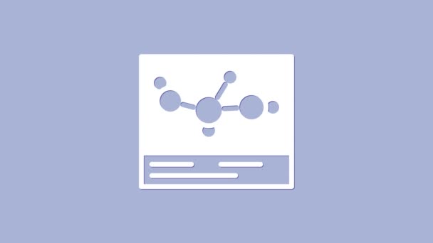 White Chemical Formel Symbol isoliert auf violettem Hintergrund. Abstraktes Sechseck für Innovationsmedizin, Gesundheit, Forschung und Wissenschaft. 4K Video Motion Grafik Animation — Stockvideo