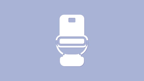 Weiße Toilettenschüssel Symbol isoliert auf lila Hintergrund. 4K Video Motion Grafik Animation — Stockvideo