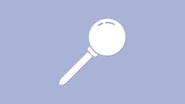 Beyaz İtiş iğne simgesi mor arkaplanda izole edildi. Raptiye işareti. 4K Video hareketli grafik canlandırması