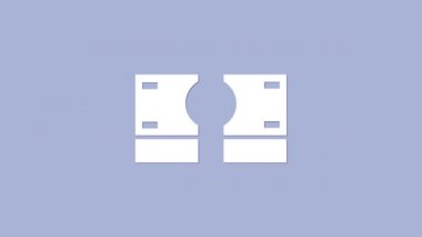 White Stacks kağıt para ikonu mor arka planda izole. Para desteleri. Para birimi. 4K Video hareketli grafik canlandırması