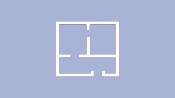 Ikona Białego Domu odizolowana na fioletowym tle. 4K Animacja graficzna ruchu wideo — Wideo stockowe