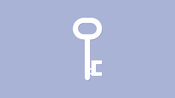 Icono clave de la Casa Blanca aislado sobre fondo púrpura. Animación gráfica de vídeo 4K — Vídeo de stock