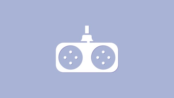 Icono blanco Gamepad aislado sobre fondo púrpura. Controlador de juego. Animación gráfica de vídeo 4K — Vídeos de Stock