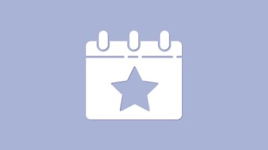 Mor arkaplanda 4 Temmuz simgesine sahip Beyaz Gün takvimi izole edildi. ABD Bağımsızlık Günü. 4 Temmuz. 4K Video hareketli grafik canlandırması