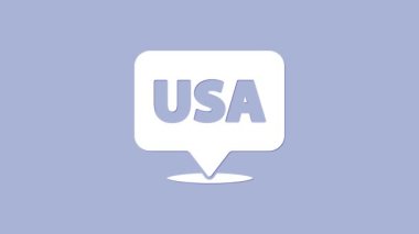 Beyaz Amerika Bağımsızlık Günü simgesi mor arka planda izole edildi. 4 Temmuz. Amerika Birleşik Devletleri ülkesi. 4K Video hareketli grafik canlandırması