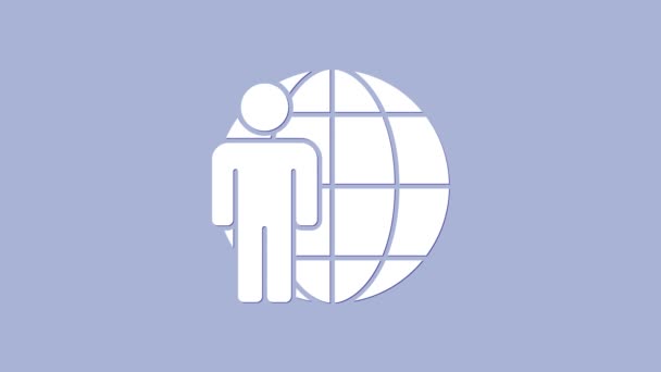 White Head jagt Ikone isoliert auf lila Hintergrund. Geschäftsziel oder Beschäftigungszeichen. Humanressourcen und Rekrutierung für Unternehmen. 4K Video Motion Grafik Animation — Stockvideo