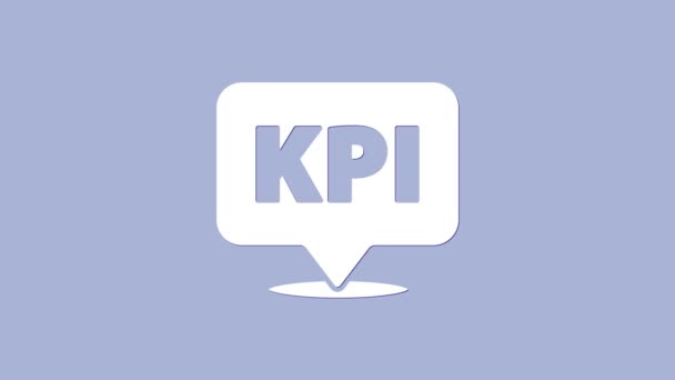 White KPI - Key performance indicator icon isolated on purple background. 4K Video motion graphic animation — Stock Video