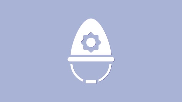 White British police helmet icon isolated on purple background. 4K Video motion graphic animation — Stock Video