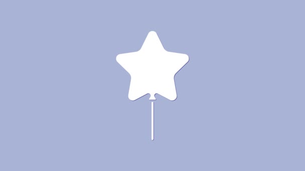 Palloncino bianco con icona a nastro isolato su sfondo viola. Buona Pasqua. Animazione grafica 4K Video motion — Video Stock