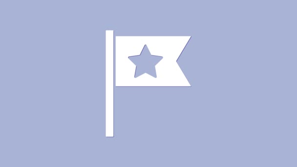 Icône drapeau américain blanc isolé sur fond violet. Drapeau des États-Unis. États-Unis d'Amérique. Animation graphique de mouvement vidéo 4K — Video