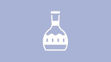 Beyaz tekila şişesi ikonu mor arka planda izole edilmiş. Meksika alkolü. 4K Video hareketli grafik canlandırması