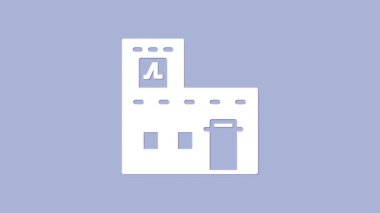 Beyaz Geleneksel Meksika ev ikonu mor arka planda izole edilmiş. 4K Video hareketli grafik canlandırması