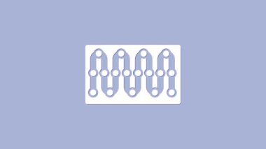 Beyaz Tahta oyun simgesi mor arkaplanda izole edildi. 4K Video hareketli grafik canlandırması