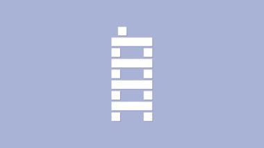 Beyaz Mahjong parçaları mor arkaplanda izole edilmiş. Çin mahjong kırmızı ejderha oyunu emojisi. 4K Video hareketli grafik canlandırması