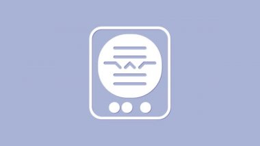 Beyaz Tavır Göstergesi, bir uçağın pilotuna mor arka planda izole edilmiş hava ikonunun yönünü bildirmek için kullanılan bir araçtır. 4K Video hareketli grafik canlandırması