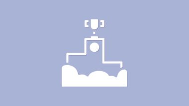 Mor arka planda izole edilmiş spor ödüllü podyum ikonu. 4K Video hareketli grafik canlandırması