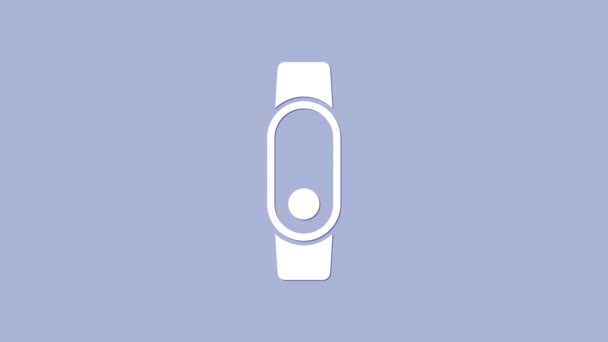Icône blanche Smartwatch isolée sur fond violet. Animation graphique de mouvement vidéo 4K — Video