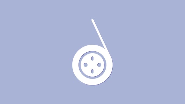 Witte Yoyo speelgoed pictogram geïsoleerd op paarse achtergrond. 4K Video motion grafische animatie — Stockvideo