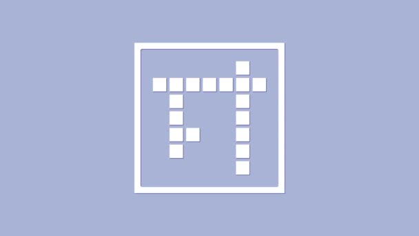 White Bingo-pictogram geïsoleerd op paarse achtergrond. Loterij tickets voor Amerikaanse bingo spel. 4K Video motion grafische animatie — Stockvideo