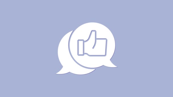 White Consumer nebo zákazník produkt rating ikona izolované na fialovém pozadí. Grafická animace pohybu videa 4K — Stock video