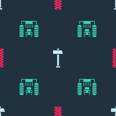 Araba tekerleği, çekiç ve pürüzsüz bir şekilde yıka. Vektör.